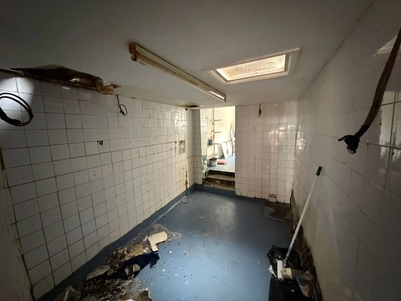 The former café kitchen before refurbishment