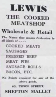 Lewis advertisement giving its earlier shop address as 63 Town Street