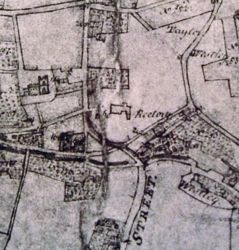 Historic map of the Town Street and Rectory Manor area